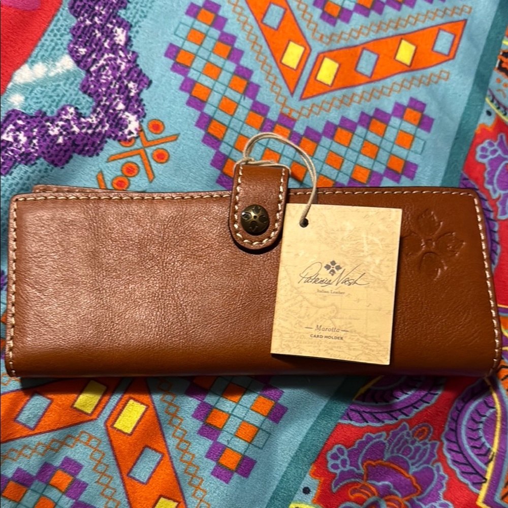 Patricia Nash Tan Leather Clutch